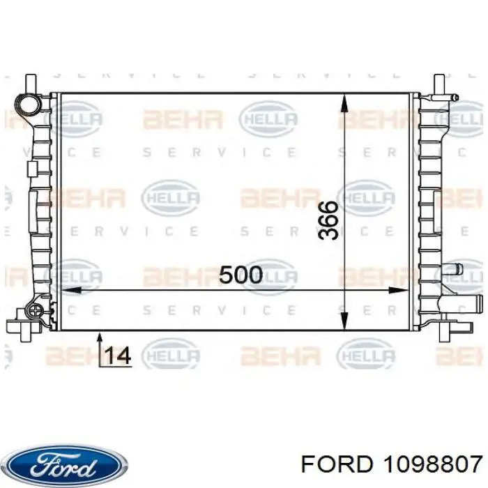 1098807 Ford radiador refrigeración del motor