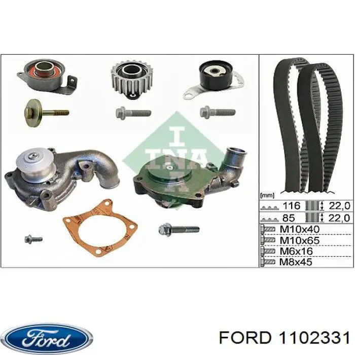 1102331 Ford rodillo, cadena de distribución