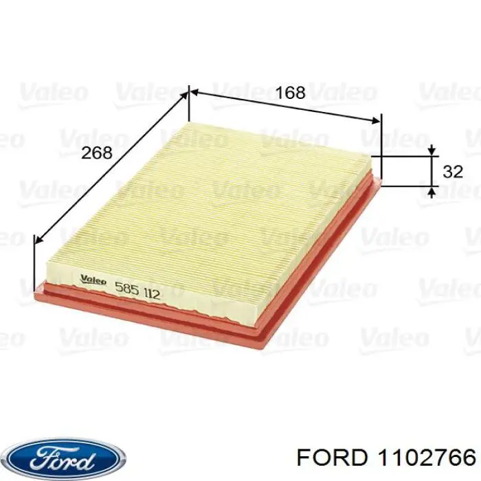 1102766 Ford filtro de aire