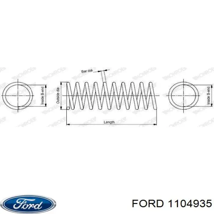 1045957 Ford muelle de suspensión eje delantero