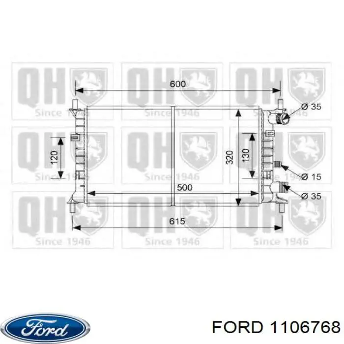 91AB8005AF China radiador refrigeración del motor