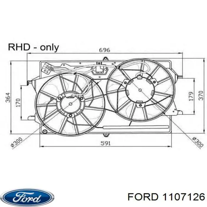 1107126 Ford ventilador del motor