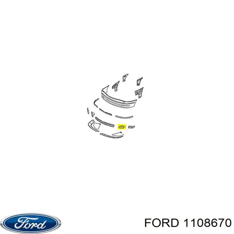1108670 Ford Embellecedor de faro antiniebla izquierdo