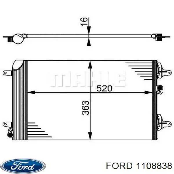 Aire acondicionado capacitor Ford 1108838 precio, desde 74,59 EUR