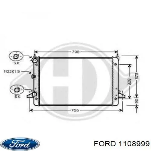 1108999 Ford radiador