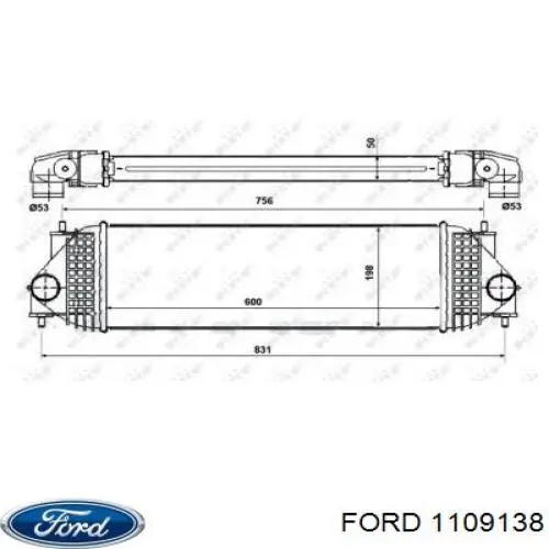 Enfriador de aire de admisión Ford 1109138