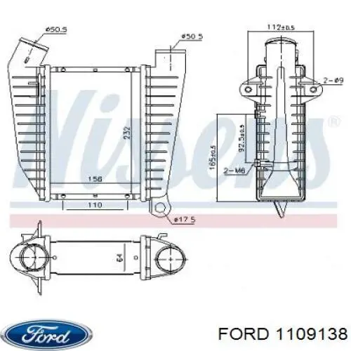 1109138 Ford Radiador de intercooler