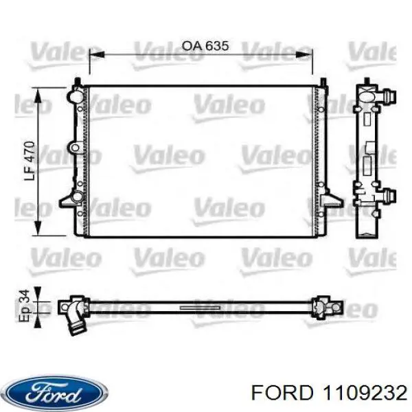 Água radiador Ford 1109232 precio, desde 81,31 EUR