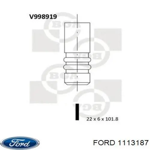 1113187 Ford válvula de escape