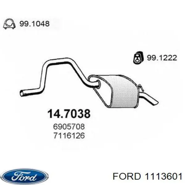 1113601 Ford silenciador posterior