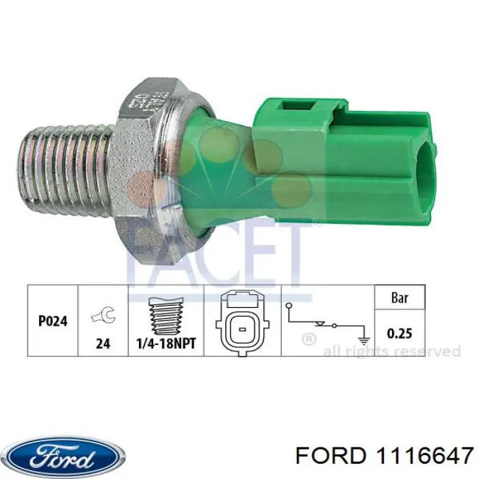 Manómetro de presión de aceite Ford 1116647 precio, desde 6,59 EUR