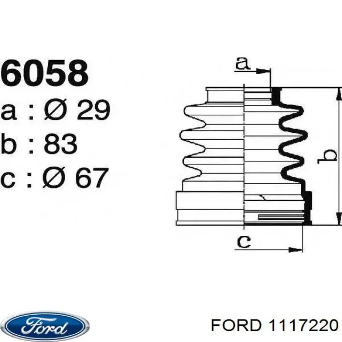 Fuelle transmisión delantero exterior Ford 1117220 precio, desde 5,35 EUR