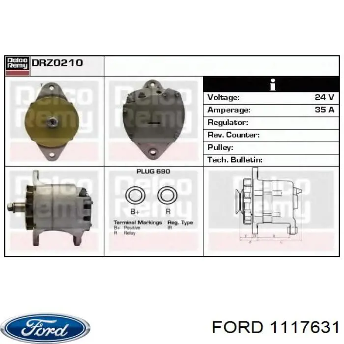 1117631 Ford bomba hidráulica de dirección