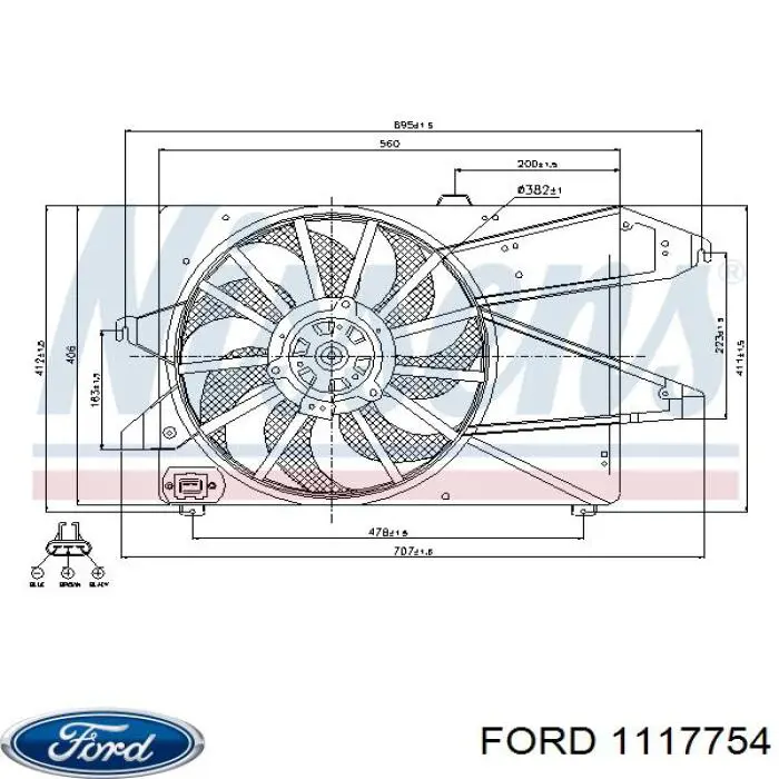 Ventilador, refrigeración motor Ford 1117754 precio, desde 98,74 EUR