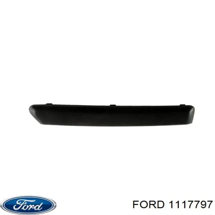 1117802 Ford moldura de parachoques trasero central