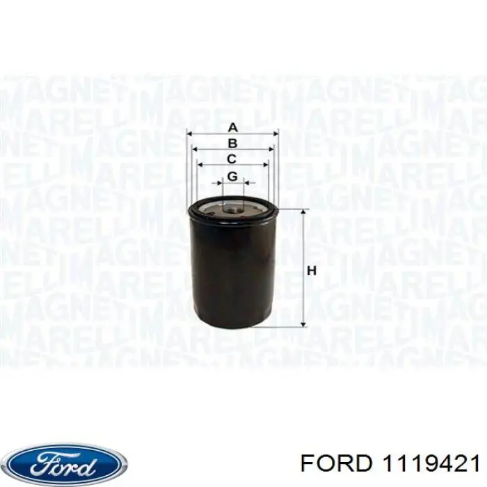 Filtro de aceite Ford 1119421 precio, desde 4,42 EUR