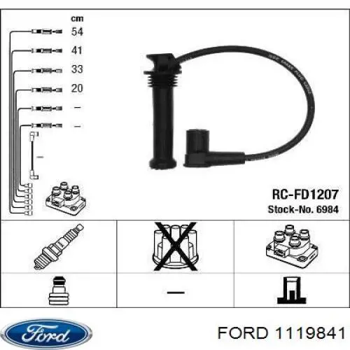 1119841 Ford cable de encendido, cilindro №2