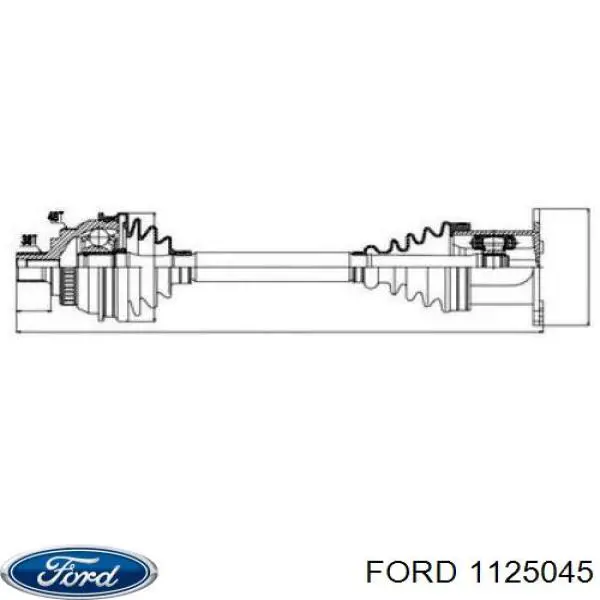 1125045 Ford árbol de transmisión delantero izquierdo