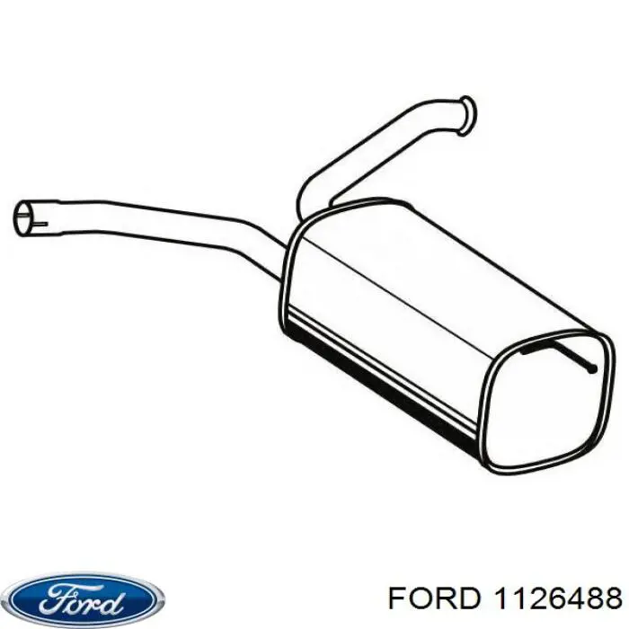 1126488 Ford moldura de parachoques trasero central