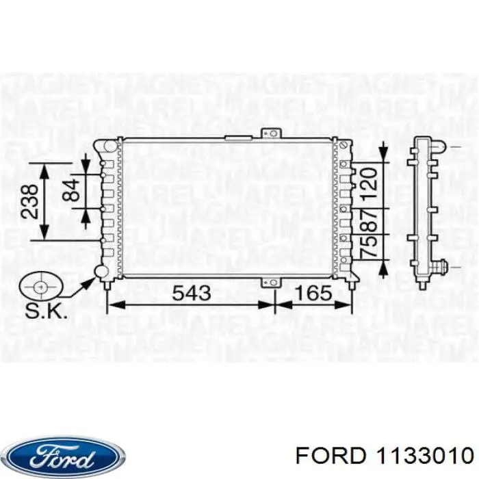 Soporte de radiador completo (panel de montaje para foco) para Ford Mondeo (B4Y)