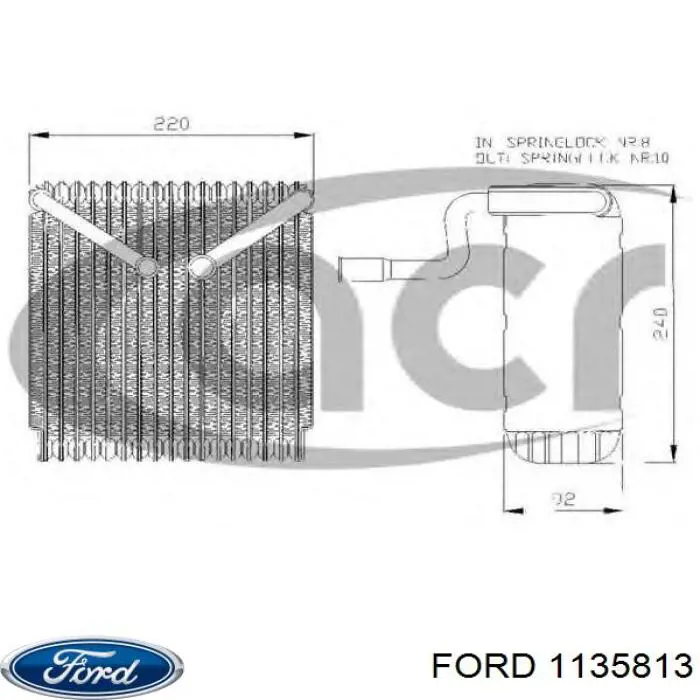 1135813 Ford evaporador, aire acondicionado
