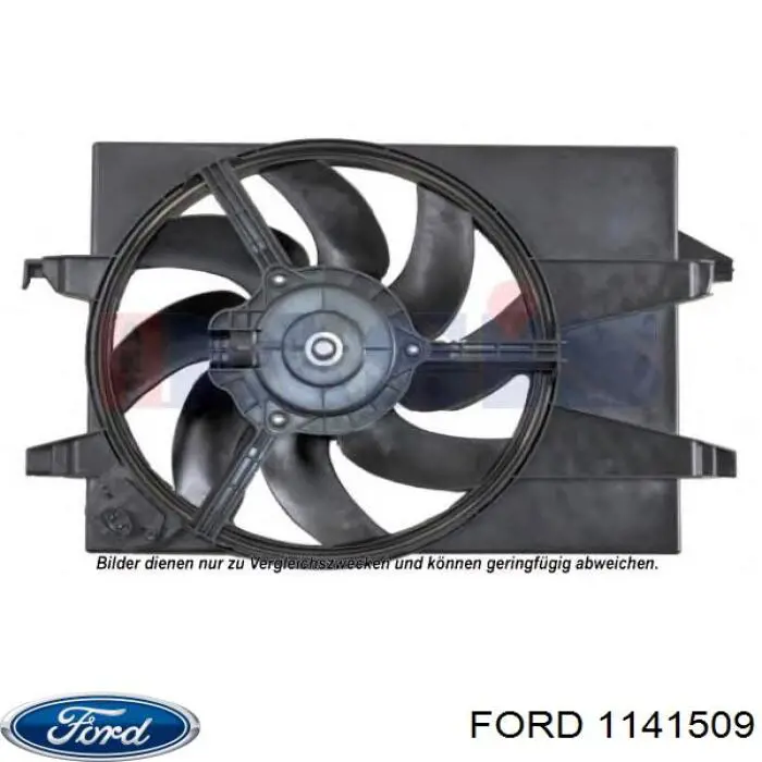 1141509 Ford difusor de radiador, ventilador de refrigeración, condensador del aire acondicionado, completo con motor y rodete