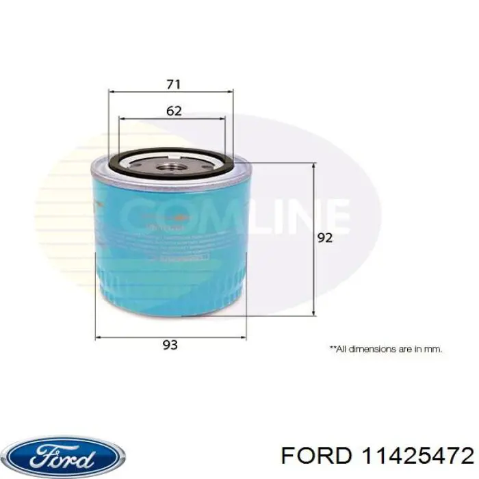 11425472 Ford filtro de aceite