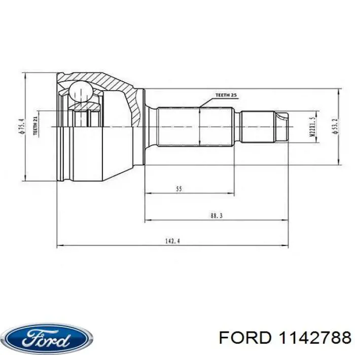 1142788 Ford junta homocinética exterior delantera