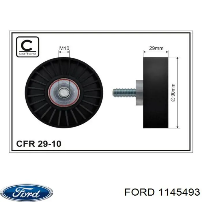 Polea inversión/guía, correa auxiliar servicios Ford 1145493 precio, desde 17,21 EUR