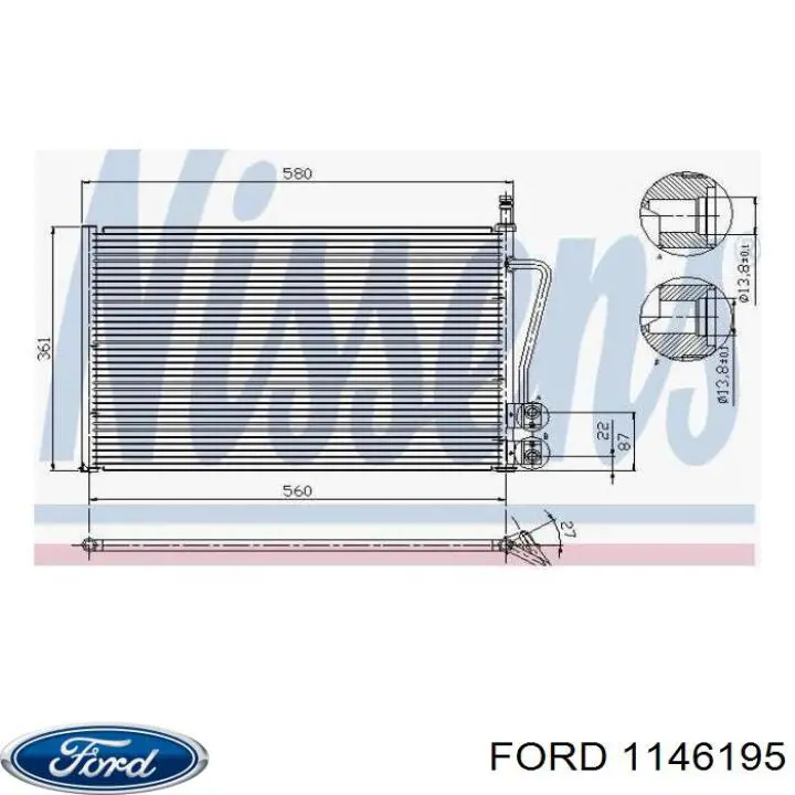 1146195 Ford condensador aire acondicionado