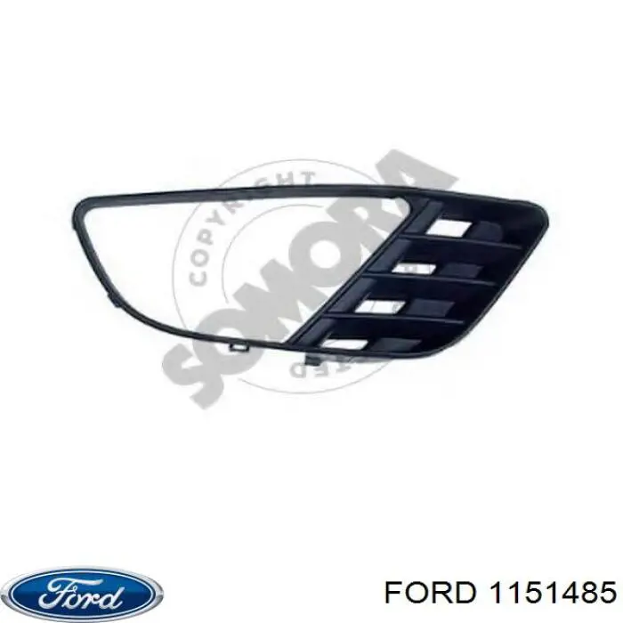 1151485 Ford rejilla de antinieblas delantera derecha