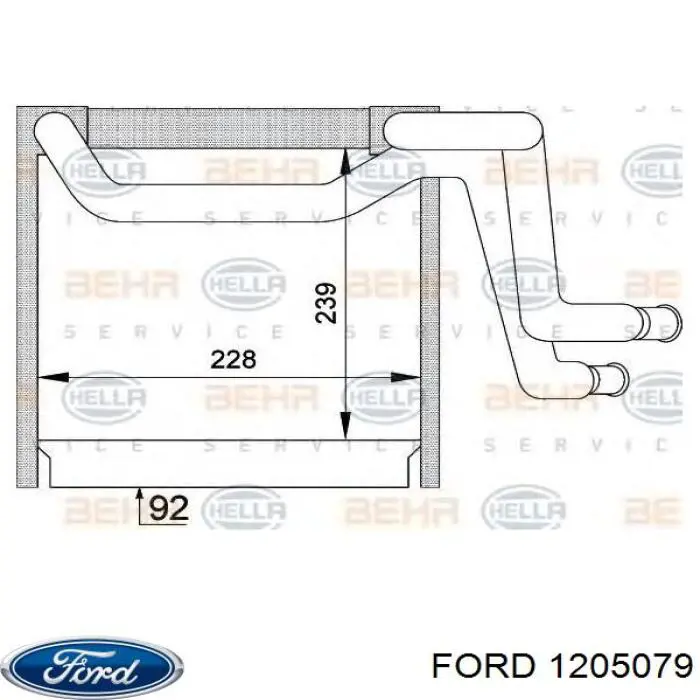 1086713 Ford evaporador, aire acondicionado