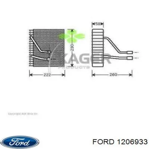 1206933 Ford evaporador, aire acondicionado