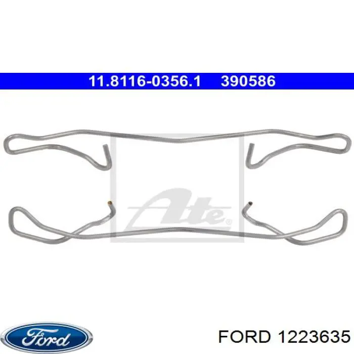 Juego de resortes de sujeción de pastillas de freno delanteras 542535 Opel