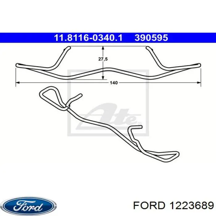 Resorte de retención de la pinza de freno Ford 1223689 precio, desde 4,39 EUR