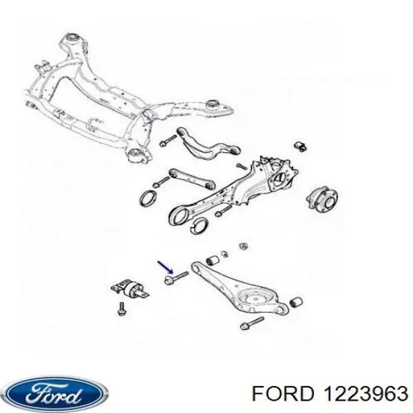 1223963 Ford perno de fijación, brazo oscilante inferior trasero,interior