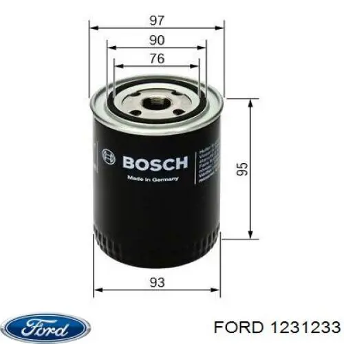 1231233 Ford Filtro aceite