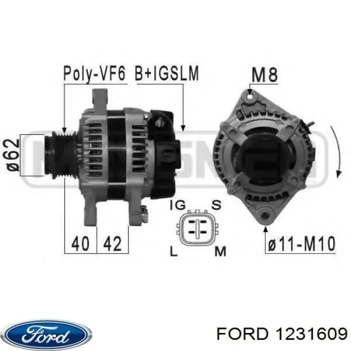 Sensor de velocidad 1231609 Ford