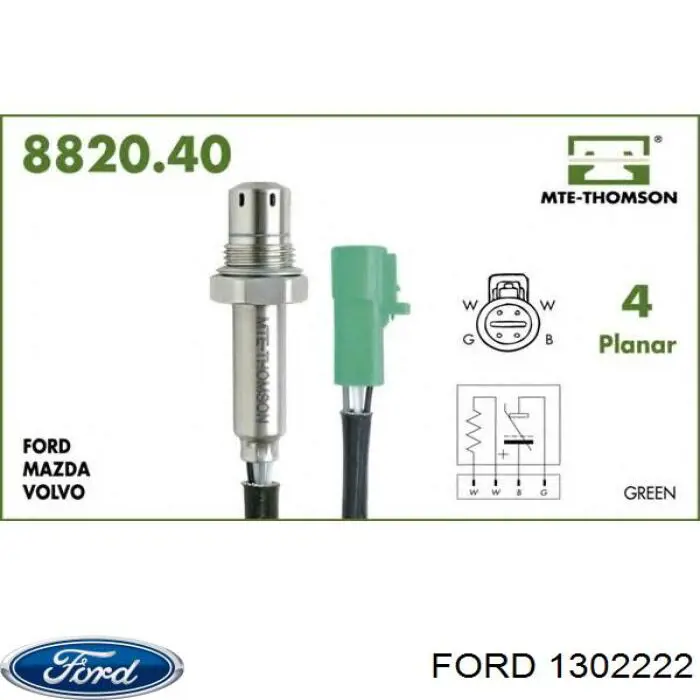 1302222 Ford sonda lambda sensor de oxigeno post catalizador