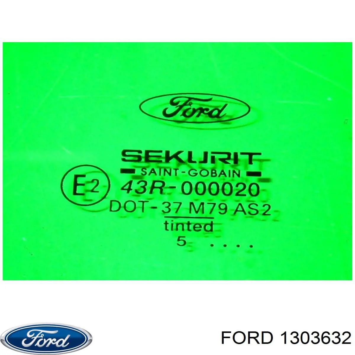 1303632 Ford luna de puerta trasera derecha