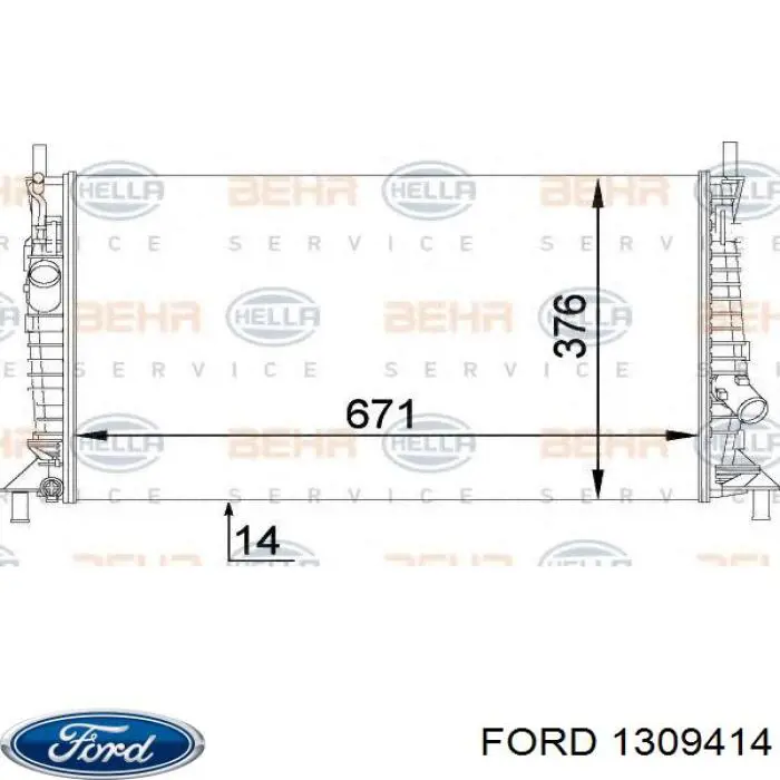 1309414 Ford radiador