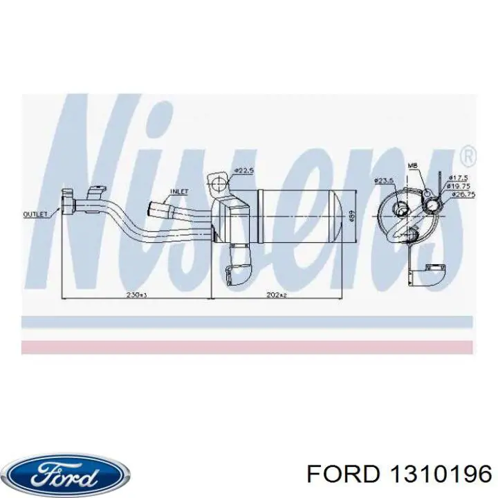 1310196 Ford receptor-secador del aire acondicionado