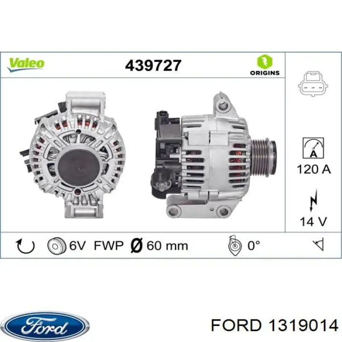 1319014 Ford alternador