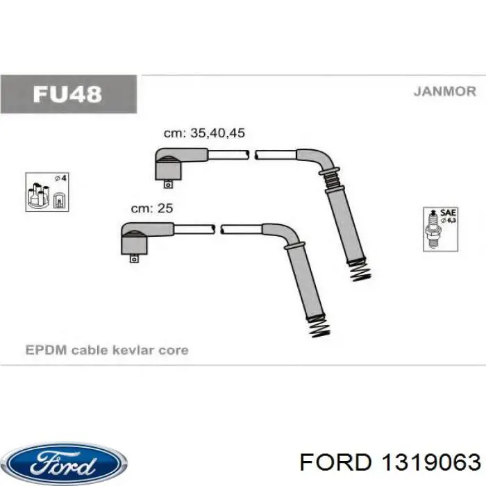 Cable de encendido, cilindro №4 para Ford Ka (RBT)