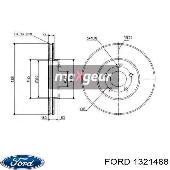 Freno de disco delantero Jaguar X-type CF1