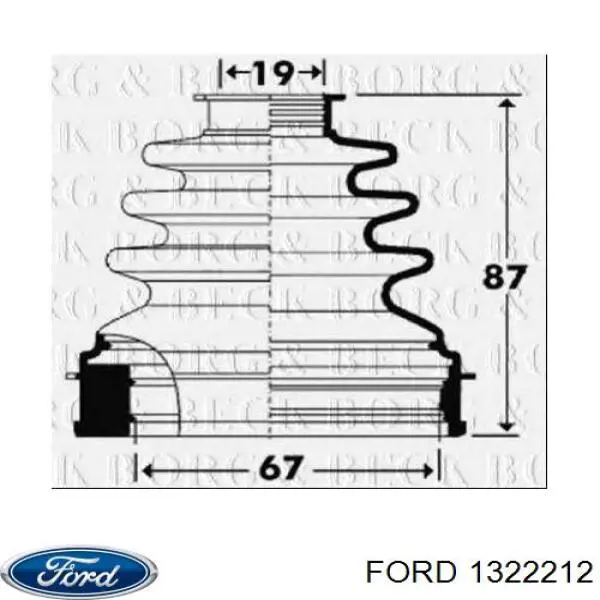 1322212 Ford fuelle, árbol de transmisión delantero interior