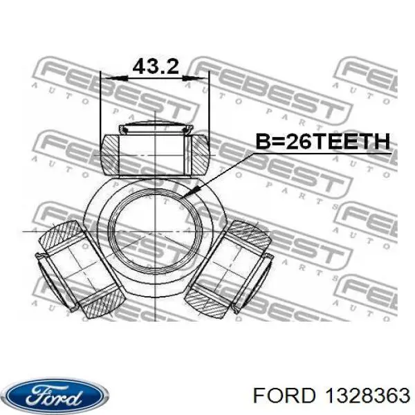 1328363 Ford árbol de transmisión delantero derecho