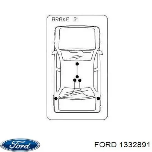 3926394 Ford cable de freno de mano trasero derecho