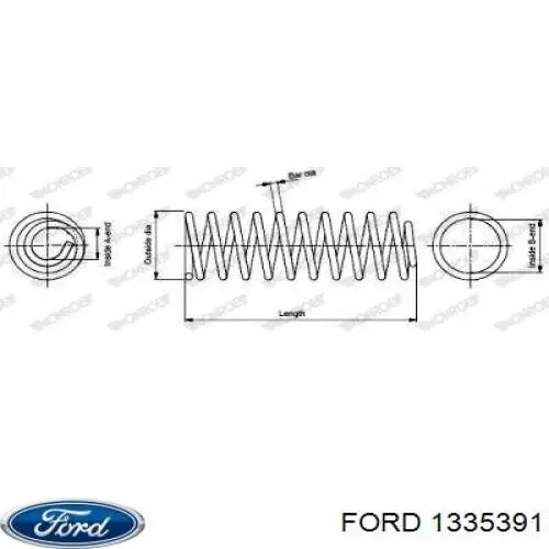 1335391 Ford muelle de suspensión eje delantero