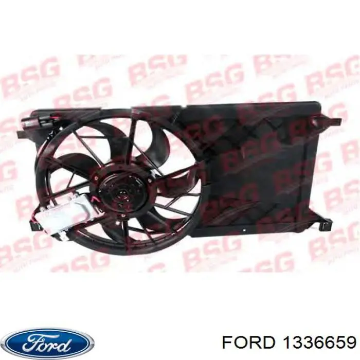 1336659 Ford difusor de radiador, ventilador de refrigeración, condensador del aire acondicionado, completo con motor y rodete